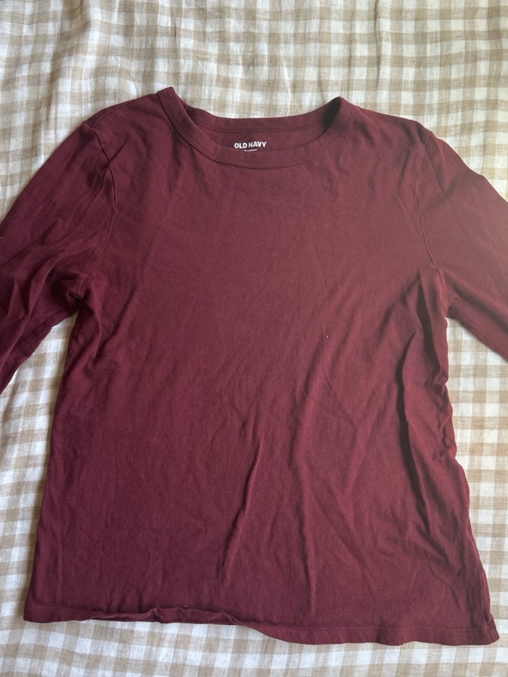 Old Navy Women's Burgundy Crewneck Long Sleeve Tee